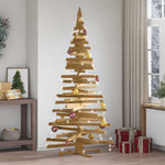 Premium Christmas Trees with Stand Brown 210cm Solid pine wood - Premium