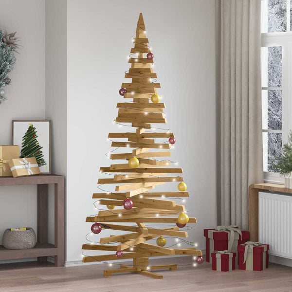  Premium Christmas Trees with Stand Brown 210cm Solid pine wood - Premium