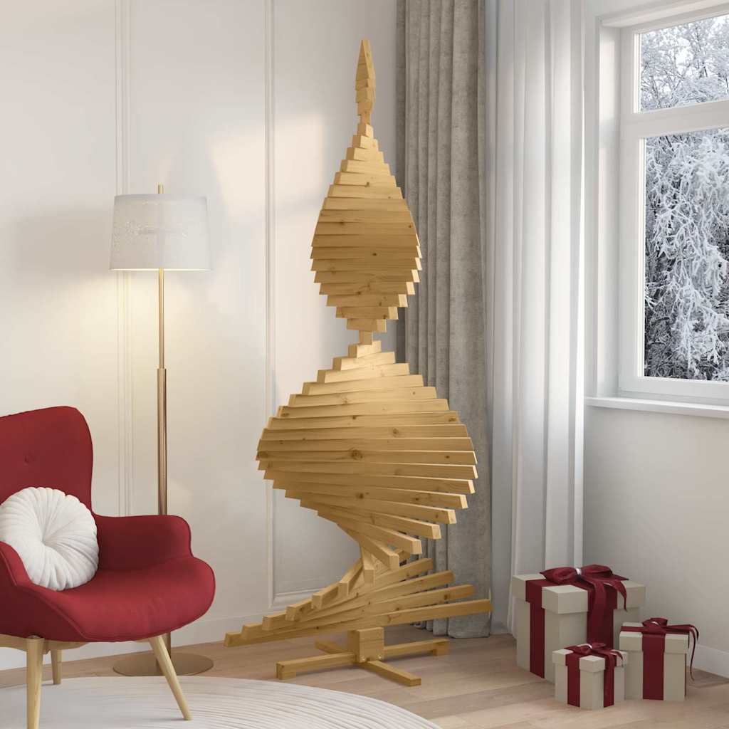 Premium Christmas Trees with Stand Brown 210cm Solid pine wood - Premium