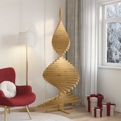 Premium Christmas Trees with Stand Brown 210cm Solid pine wood - Premium