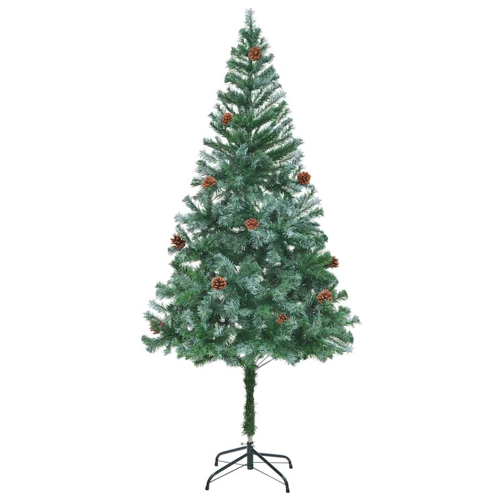 Elegant Artificial Christmas Tree with Stand Green 180cm PVC and Steel