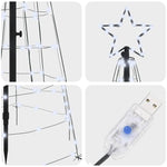 Functional LED Christmas Tree with Ground Spikes Cool White 250cm Iron