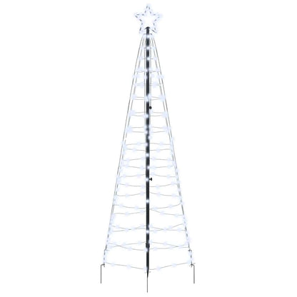 Functional LED Christmas Tree with Ground Spikes Cool White 250cm Iron