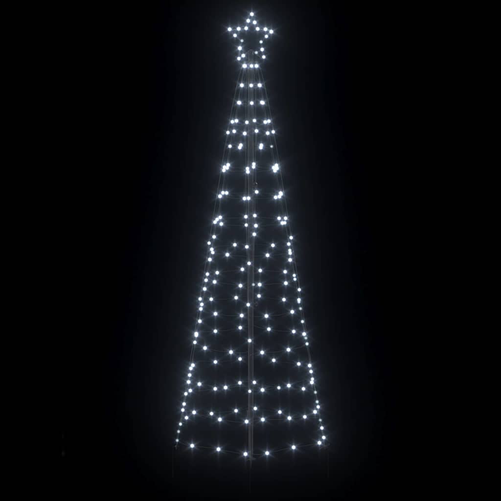Functional LED Christmas Tree with Ground Spikes Cool White 250cm Iron