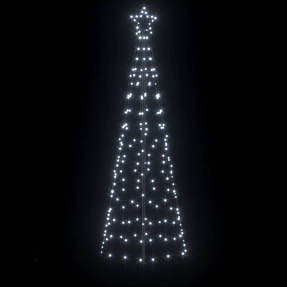 Functional LED Christmas Tree with Ground Spikes Cool White 250cm Iron