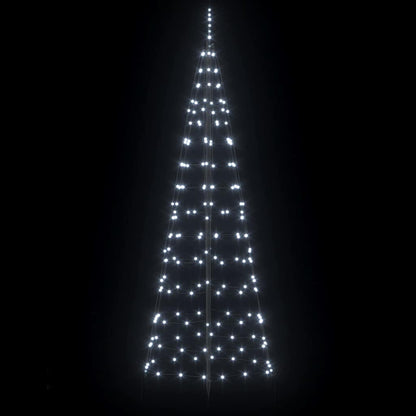 Functional LED Christmas Tree with Ground Spikes Cool White 250cm Iron
