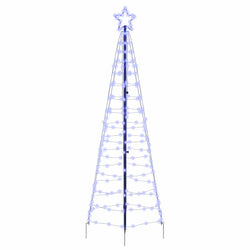 Modern LED Christmas Tree with Ground Spikes Blue 250cm Iron - Premium