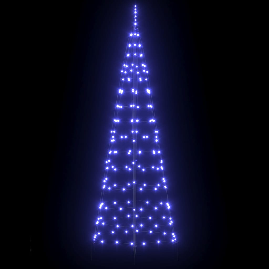 Modern LED Christmas Tree with Ground Spikes Blue 250cm Iron - Premium