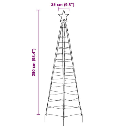 Modern LED Christmas Tree with Ground Spikes Blue 250cm Iron - Premium
