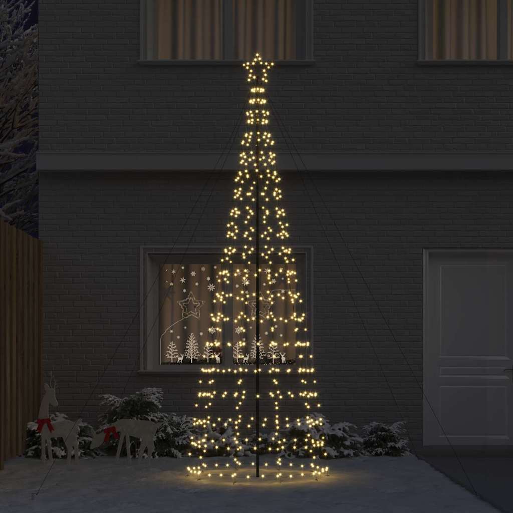 Versatile LED Christmas Tree with Ground Spikes Warm White 400cm Iron
