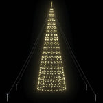 Versatile LED Christmas Tree with Ground Spikes Warm White 400cm Iron