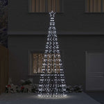 Modern LED Christmas Tree with Ground Spikes Cool White 400cm Iron