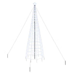 Modern LED Christmas Tree with Ground Spikes Cool White 400cm Iron