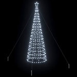 Modern LED Christmas Tree with Ground Spikes Cool White 400cm Iron