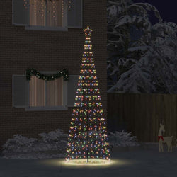 Modern LED Christmas Tree with Ground Spikes Multicolour 400cm Iron