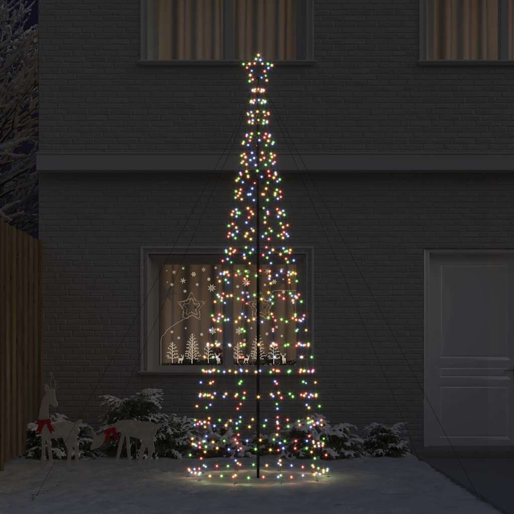 Modern LED Christmas Tree with Ground Spikes Multicolour 400cm Iron