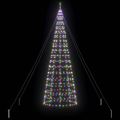 Modern LED Christmas Tree with Ground Spikes Multicolour 400cm Iron