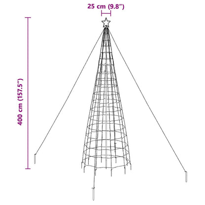 Modern LED Christmas Tree with Ground Spikes Multicolour 400cm Iron