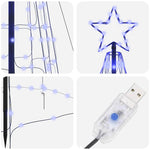 Stylish LED Christmas Tree with Ground Spikes Blue 400cm Iron - Premium