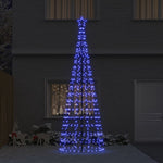 Stylish LED Christmas Tree with Ground Spikes Blue 400cm Iron - Premium