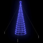 Stylish LED Christmas Tree with Ground Spikes Blue 400cm Iron - Premium