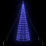 Stylish LED Christmas Tree with Ground Spikes Blue 400cm Iron - Premium