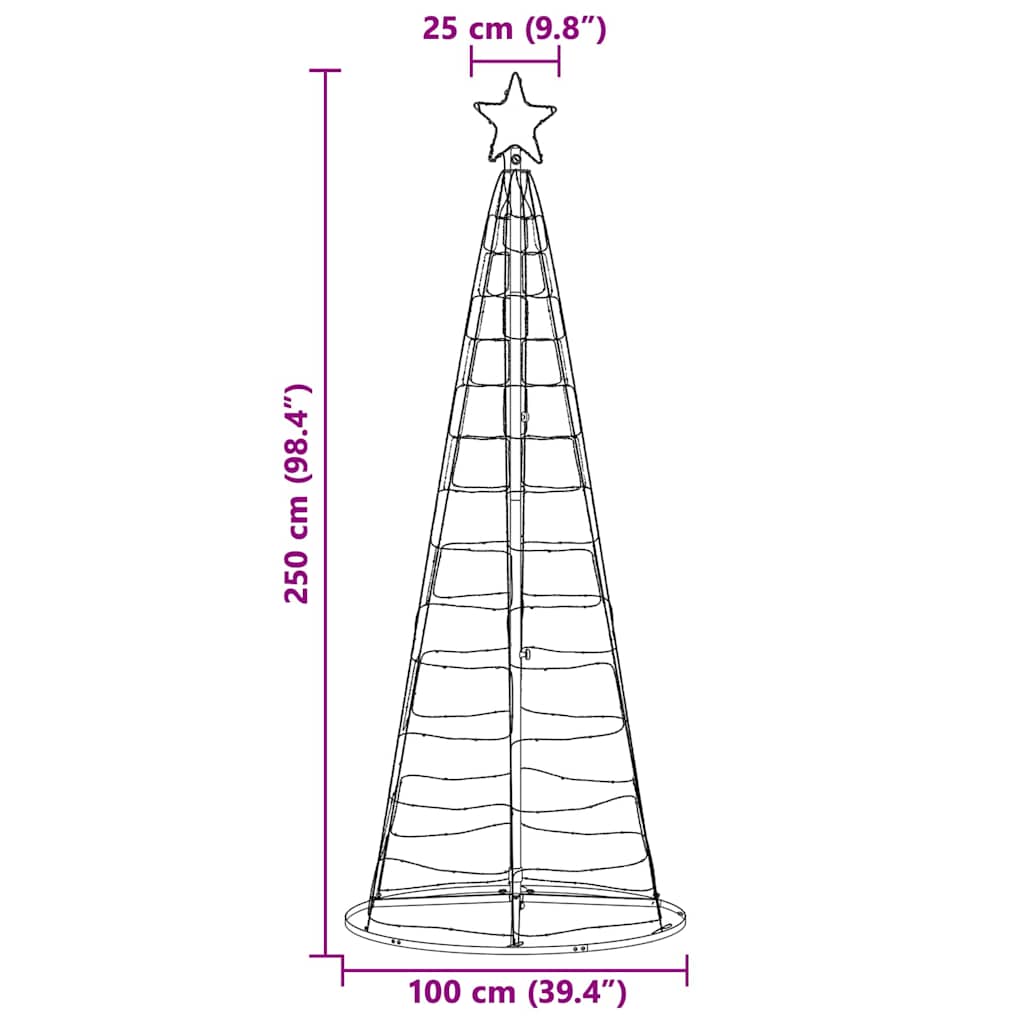 Functional LED Christmas Tree Warm White Iron - High Quality Build