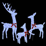 Minimalist Reindeer Family 3 pcs Cold white Fabric - Durable