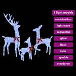 Minimalist Reindeer Family 3 pcs Cold white Fabric - Durable