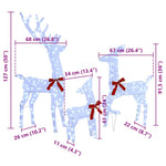Minimalist Reindeer Family 3 pcs Cold white Fabric - Durable