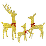 Stylish Reindeer Family 3 pcs Warm white Fabric - Sleek Modern Look