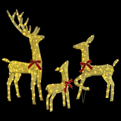 Stylish Reindeer Family 3 pcs Warm white Fabric - Sleek Modern Look