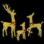 Stylish Reindeer Family 3 pcs Warm white Fabric - Sleek Modern Look