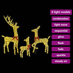 Stylish Reindeer Family 3 pcs Warm white Fabric - Sleek Modern Look