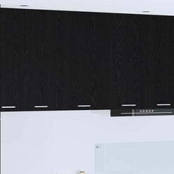 Contemporary Hanging Cabinet Riga Black Oak and White - Durable