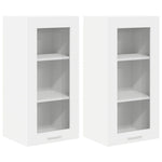 Elegant Hanging Cabinet with Shelf Riga 2 pcs White - Soft