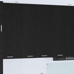 Cozy Hanging Cabinet Riga Black Oak Engineered Wood - Sleek Modern