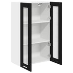 Functional Hanging Cabinet Riga Black Oak Engineered Wood - High