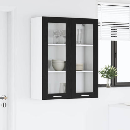 Compact Hanging Cabinet Riga Black Oak Engineered Wood - Durable