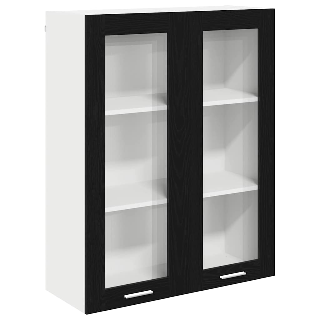 Compact Hanging Cabinet Riga Black Oak Engineered Wood - Durable