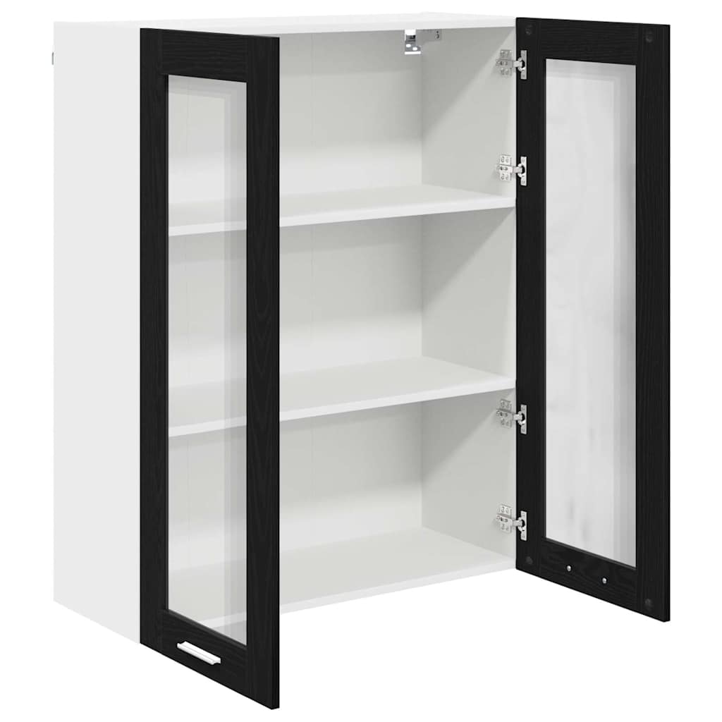 Compact Hanging Cabinet Riga Black Oak Engineered Wood - Durable
