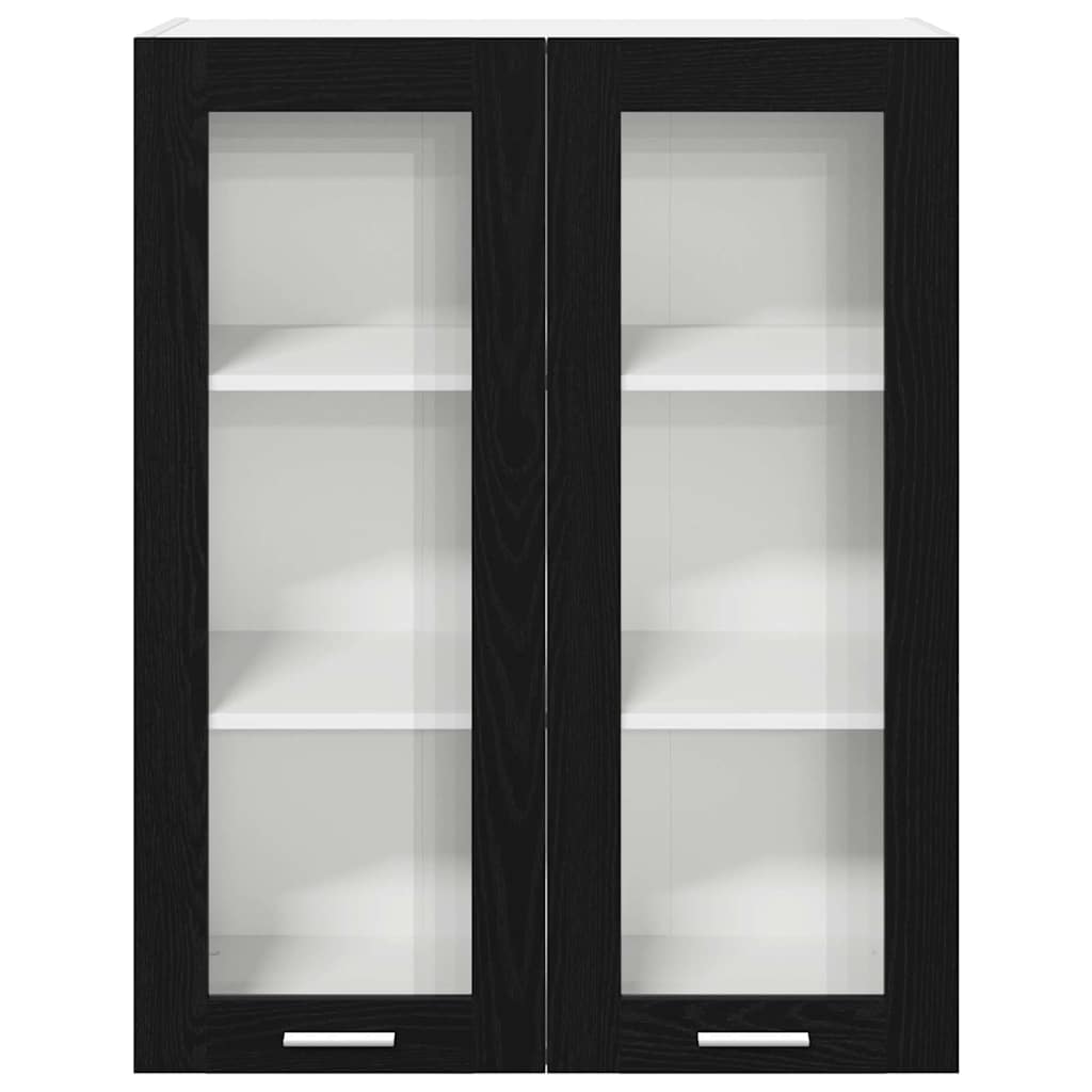 Compact Hanging Cabinet Riga Black Oak Engineered Wood - Durable