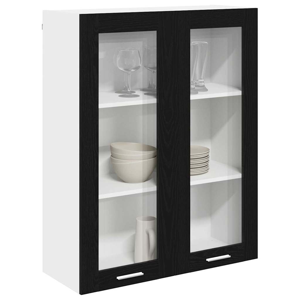 Compact Hanging Cabinet Riga Black Oak Engineered Wood - Durable