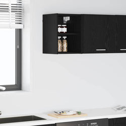Compact Hanging Cabinet with Shelf Riga Black Oak - Space-Saving