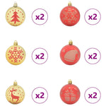 Compact Christmas Bauble Set 40 pcs Gold and Red - Designer Finish