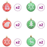 Classic Christmas Bauble Set 40 pcs Red and Green - Sturdy Frame