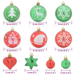 Classic Christmas Bauble Set 40 pcs Red and Green - Sturdy Frame