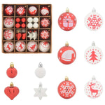 Versatile Christmas Bauble Set 40 pcs Red and White - Sleek Modern