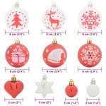 Versatile Christmas Bauble Set 40 pcs Red and White - Sleek Modern