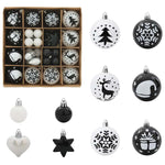 Premium Christmas Bauble Set 40 pcs Black and White - High Quality